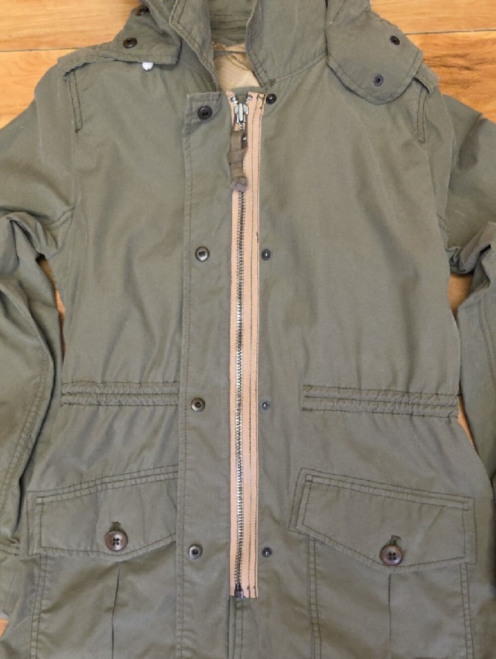 Abercrombie & Fitch Military Field Utility Hooded Jacket Green Size XS - Picture 12 of 15